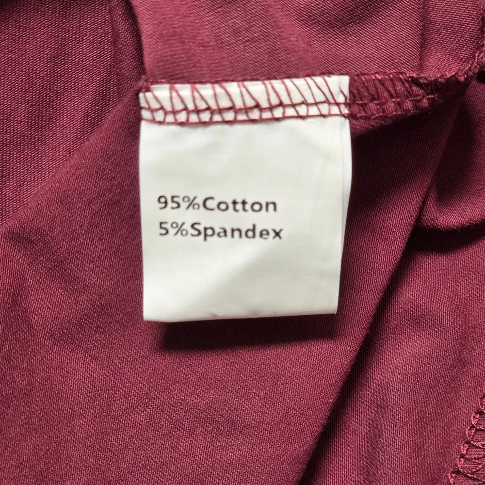 Cottagecore Boho Sundress Tie Front Button Detail Midi Womens Large Burgundy
